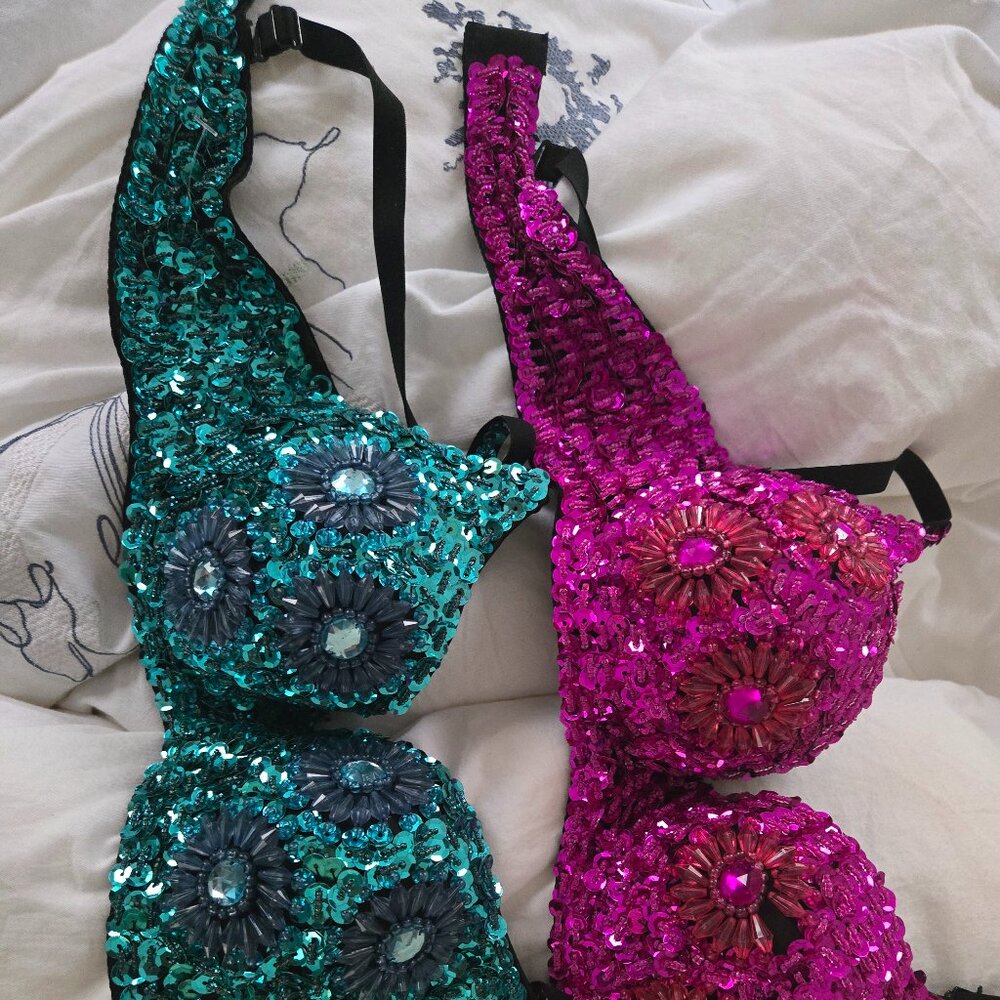 Blue bedazzled bra accessories - Picture 5 of 9